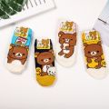 【Atoztide Store】Cartoon Rilakkuma socks cute funny fashion novelty spring summer comfort sweat absorbent colorful cotton sock. 