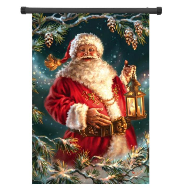 furniture and decoration Santa Christmas Garden Flag Holiday Santa Claus Holiday Yard Banner 12.5" x