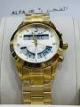 Al-Fajr Azan Watch WL-08L (Golden) Swiss-Made Watch  Brown Leather. 