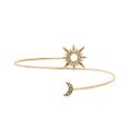 Boho Open Crystal Sun Star Moon Arm Bangle Women Vintage Gold Cuff Bracelets Bangles Shiny Rhinestone Female Jewelry. 