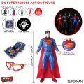 DC Superhero Justice League Action Figures Batman Superman Flash Green Lantern Accessory Light and Sound Weapon_ Glasses Car Comic Super Heroes Model Collectibles. 