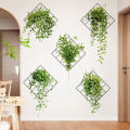 Grass Wall Sticker, 3D Artificial Plant Wall Art, Green Plant Wallpaper Sheet, Indoor Leaves Wall Frame, Water Proof Stickers, Removable DIY Green Leaf Flower. 