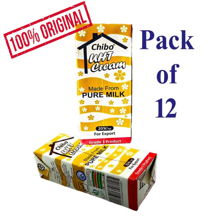 Pack Of 12 Chibo Dairy Milk Cream | Pure Milk Cream | Fresh Milk Cream 200ml UHT | 20% Fat