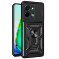 Quiberk for Vivo Y28 4G Phone Case Slide Camera Cover Magnetic Kickstand Hard Shockproof Armor Back Casing. 