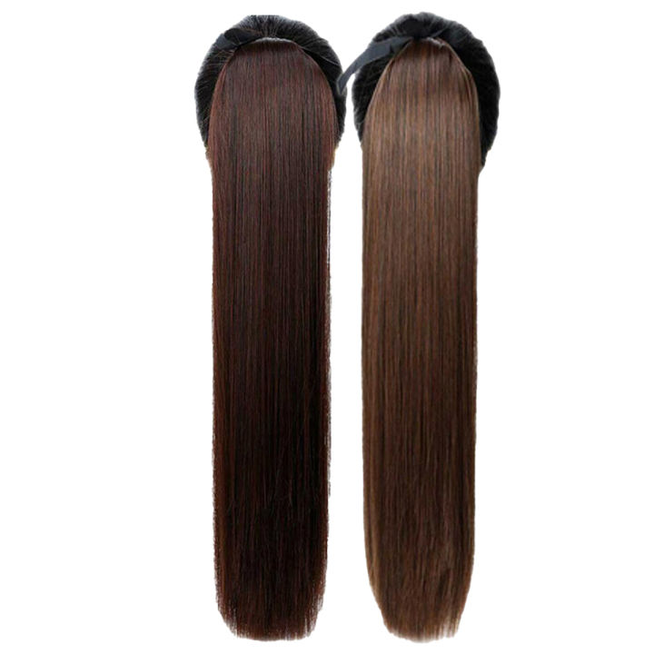 45/55/65cm Super Long Straight Clip In Tail False Hair Ponytail Hairpiece With Hairpins Synthetic Pony Tail Extensions
