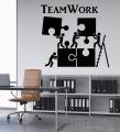 Size: 2 x  2 feet - TEAM WORK Puzzle Workers WALL STICKERS FOR Boys, OFFICE ,INSTITUTION ,CLASS ,HOME interior decoration DECOR LOVERS- Black color  - Lucky Garnet. 