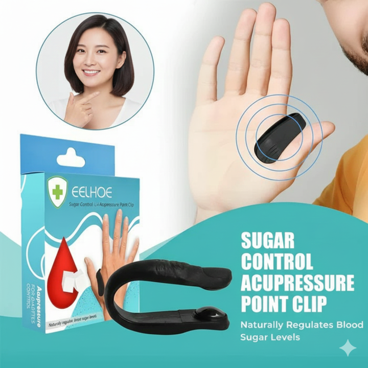 Sugar Control LI4 Acupressure Hand Clip – Hand Pressure Point Massager for Stress, Migraine & Pain Relief
