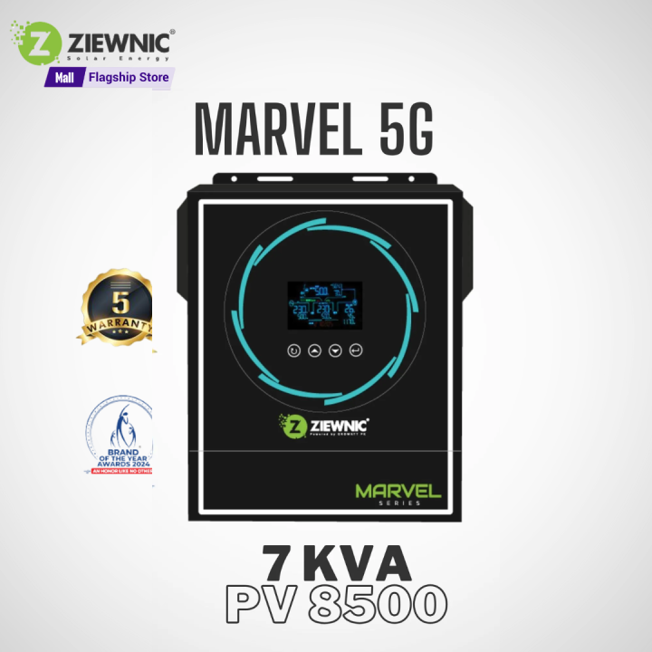 Ziewnic Marvel 5G European PV8500 Hybrid Solar Inverter 7.0KVA | Energy Storage | 5 Year Warranty | Ziewnic Solar Energy Official Store