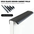 1 Piece Gold Black Hidden Cabinet Pulls Aluminum Alloy Kitchen Cupboard Handles Drawer Knobs Furniture Handle Bedroom Hardware. 