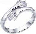 Male / Female Rings, Hug Pattern Finger Ring Metal Circlet Nice Gift. 