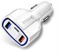 3 Ports Fast Car Charger Type C And USB Charger QC 3.0 With Qualcomm Quick Charge 3.0 Technology High Quality Car Charger. 