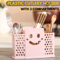 Plastic Memories Utensil Drying Rack Kitchen Draining Rack Cage Cutlery Chopsticks Spoon Organizer 3 Compartment Drainage Holder Storage Box Plastic Kitchen Accessories. 