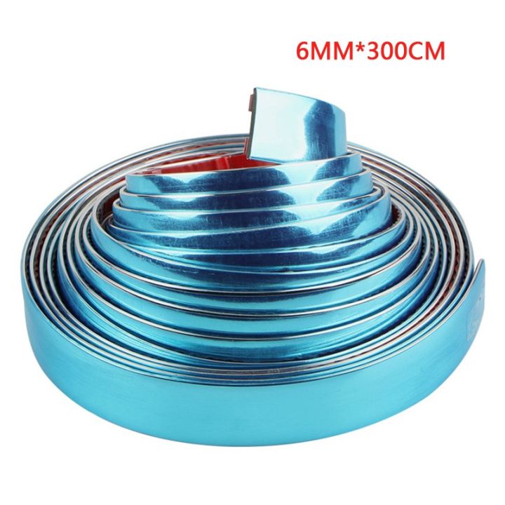 【wenfangdianpu】(NEW) 6/10/15/20mm Width 3M Long Flexible Car Chrome Sticker Auto Self Adhesive Side Chrome Moulding Decoration Protector Trim Tape