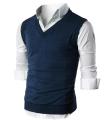 Pack of 3 Ribbed Sleeveless Sweaters for Men. 