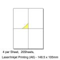 Address Labels White Sticker Self Adhesive Mailing Labels for Postage Inkjet Laser Printers Printable A4 20 Sticky Sheet Labels. 