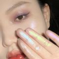 6 Colors Fine Glitter Eyeshadow Diamond Eye Shadow Palette Silvery Pink Purple Golden Cyan Brown Gorgeous Shimmer Glossy Shiny Highlighter Women Girls Eyes Makeup. 