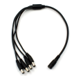 1 Female to 4 Male Splitter DC Cable 4 way power supply Plug Extension connector cord for CCTV Camera 12V 5.5mm 2.1mm. 