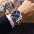 POEDAGAR Mens Quartz Watches Waterproof Luminous Large Dial Men Wristwatches Sports Stainless Steel Watch P615. 