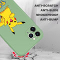 UCUC for Samsung Galaxy A72 4G / 5G Case Cute Cartoon Pikachu Cover Thin Soft Luxury Square Liquid Silicone Phone Case. 
