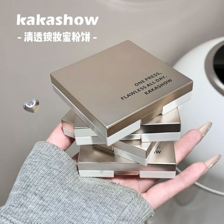 kakashow clear lock makeup powder natural clear and delicate silky without jamming powder soft burnt mist setting powder
