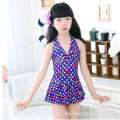Korean version of children's one-piece bikini, cherry patterned skirt style for older children, skin friendly, comfortable, and high elastic swimsuit. 