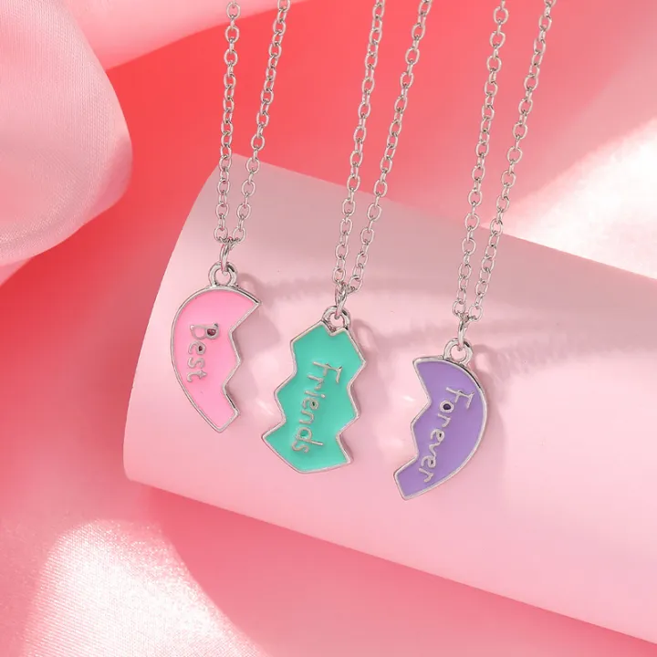 Best%20Friend%20Necklaces%20For%203%20Matching%20Heart%20Pendant%20Magnetic%20Bff%20Friendship%20Necklace%20Natuo%20-%20Image%203