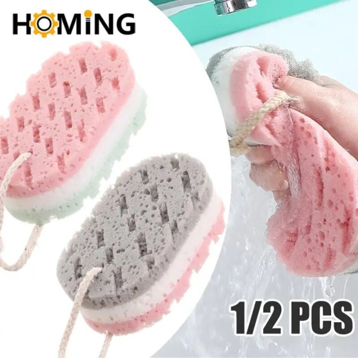 2/1pcs Soft Bath Sponge Body Scrub Bast Wisp Massage Brush Washcloth Skin Scrubber Relax Exfoliating Skincare Shower Accessories