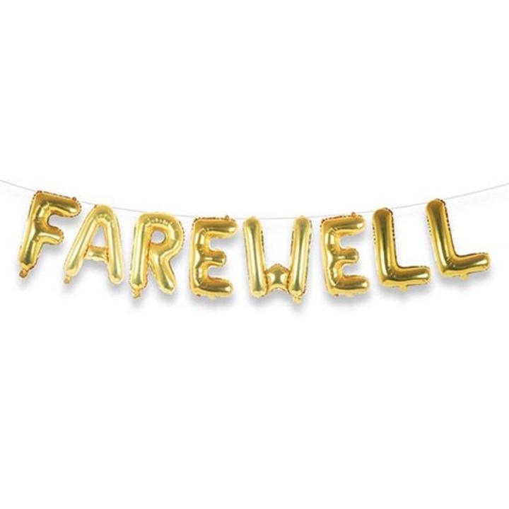 FAREWELL Foil Balloons - Alphabets Shape Balloons (Golden Colour)
