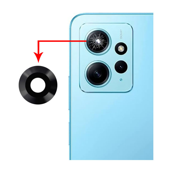 Xiaomi Redmi Note 12 Camera Glass Replacement Rear Back Camera Lens For Redmi Note 12 - Black Burrak