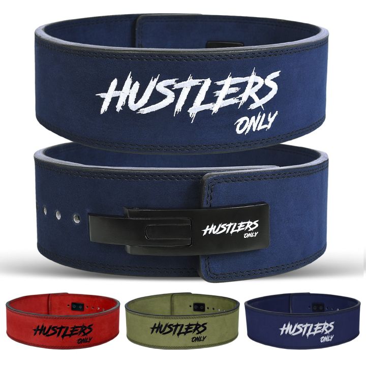 Hustlers Only Weight Lifting Belt with Lever Buckle Genuine Leather Gym Belt for Deadlift Power Lifting Bodybuilding Workout Belt 10mm thickness