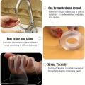 Reusable & Washable Nano Double-Sided Tape - Transparent, Versatile Adhesive Washi Tape for Home, Kitchen, Bathroom, Office & Car Use. 