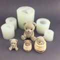 Mold Teddy Bear Mold Silicone Mold Candle Bear Cake Decoration Chocolate Baking Cake Aromatic Candle Plaster Drip Mold. 