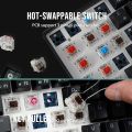 RK ROYAL KLUDGE RK68 Wireless Hot Swappable 65% Mechanical Keyboard, 68 Keys Compact Bluetooth Gaming Keyboard with Stand-Alone Arrow/Control Keys, Blue Switches_ UK Layout. 