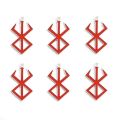 Hot Anime BERSERK Red Guts Logo Enamel Charms 10pcs DIY Viking Necklace Earrings Keychain Drip Oil Alloy Openwork Pendants. 