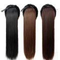 45/55/65cm Super Long Straight Clip In Tail False Hair Ponytail Hairpiece With Hairpins Synthetic Pony Tail Extensions. 