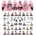 TSC-407 TSC-330 The Love Story of Two Handsome Korean Cartoons DIY 3D Back glue Nail Art Stickers Decals Sliders. 