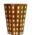 Handcrafted Wooden Check Design Dustbin | Decorative Waste Bin for Room, Kitchen, and Office | Touch of Style for Kitchen, Office, or Living Room | waste bin large for kitchen | Decorative dustbin - Wooden basket | Hadi wood crafts. 