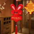Rabbit Plush Pendant Blessing Word 2023 Bunny Year Cartoon Plush Doll Key Ring Pendant. 
