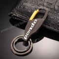 For Fiat panda Car trinket Car accessories Key Keyring Metal Car Leather Key Ring Keychain For Fiat panda. 