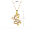 Minimalist Gold Animal Chinese Dragon Pendant Necklace Men Hip Hop Jewelry Fashion Dragon Necklace New Year Gifts. 