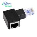 Ethernet Connector Adapter Anti-interference RJ45 90 Degree Male to Female Ethernet Connector Adapter. 