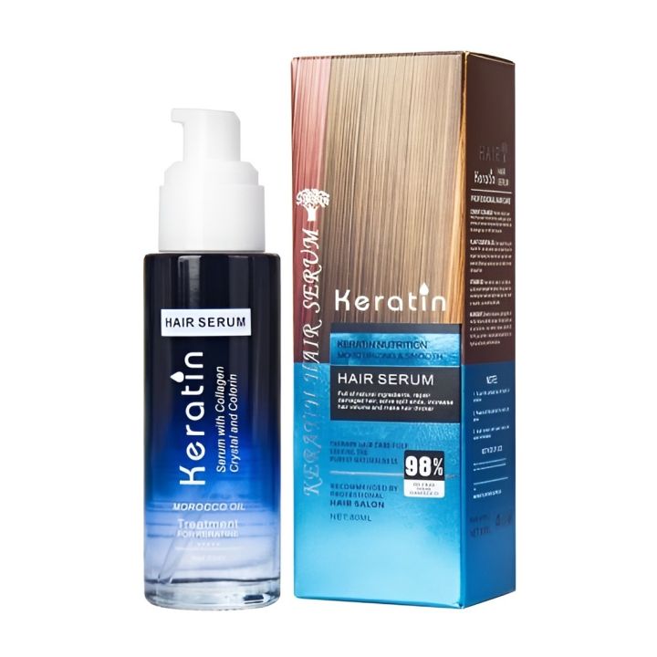 Keratin Nutrition Moisturizing Smooth Hair Silky Serum 98% 80ml