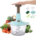 Manual Hand Push Chopper - Manual Hand Operated Chopper Pump Action With Free 3 Blades Food Processor - High Quality Food Processor Chopper 1.5L. 