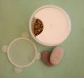 Transparent Plastic Food Storage Dispenser Airtight Container Jar 3 section SMALL. 