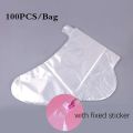 100Pcs Transprent Disposable Foot Bags Detox SPA Covers PE Plastic Foot Film Prevent Infection Chapped Feet Care Pedicure Tools. 