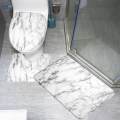 3 Pieces Bathroom Rug Set Polyester Fiber Washable Toilet Floor Carpet. 
