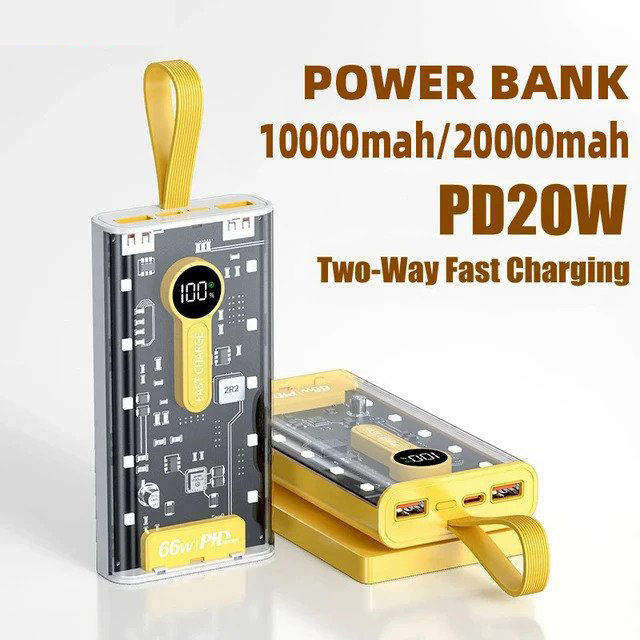 66W Super Fast Charge Power Bank 10000mAh and 20000mAh Portable