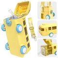 Bus Shaped Water Bottle For Kids, Leak-proof School Bus Water Bottle With Straw & Strap, 380 ML Capacity Portable Water Bottle For Boys & Girls. 