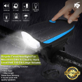Noor's Speaker Bicycle Lights, Bicycle USB Rechargeable Bike Horn and Super Bright Light Rechargeable Bike Cycle light & Horn with High Low Flashing Beam and 140 DB Sound with 5 Different Horn Modes, Best Light for Night with Loud Horn, Lights,Horn. 