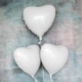 WHITE HEARTS FOIL BALLOON - WHITE COLOR HEART FOIL BALLOONS - PACK OF 5 FOIL BALLOONS. 